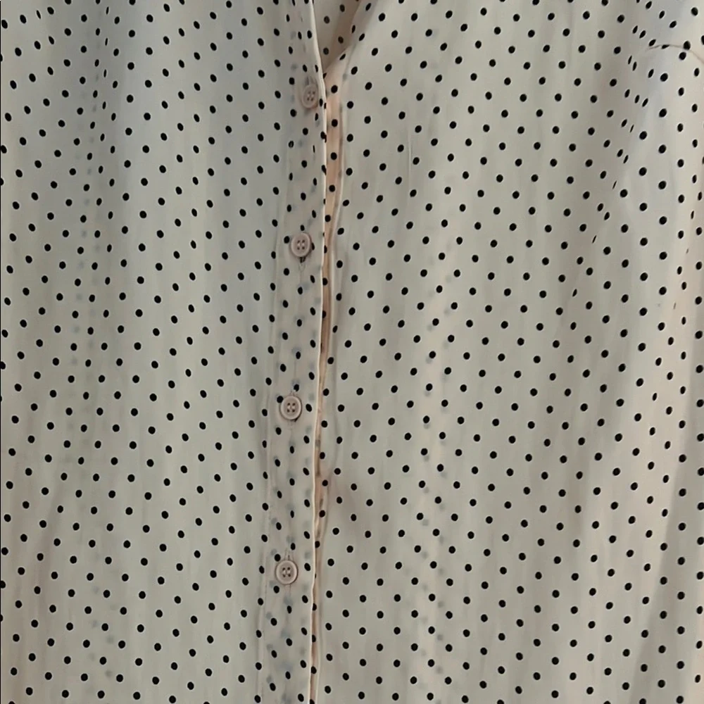 T Tahari Blouse - Cream with Black Dots - Picture 3 of 8